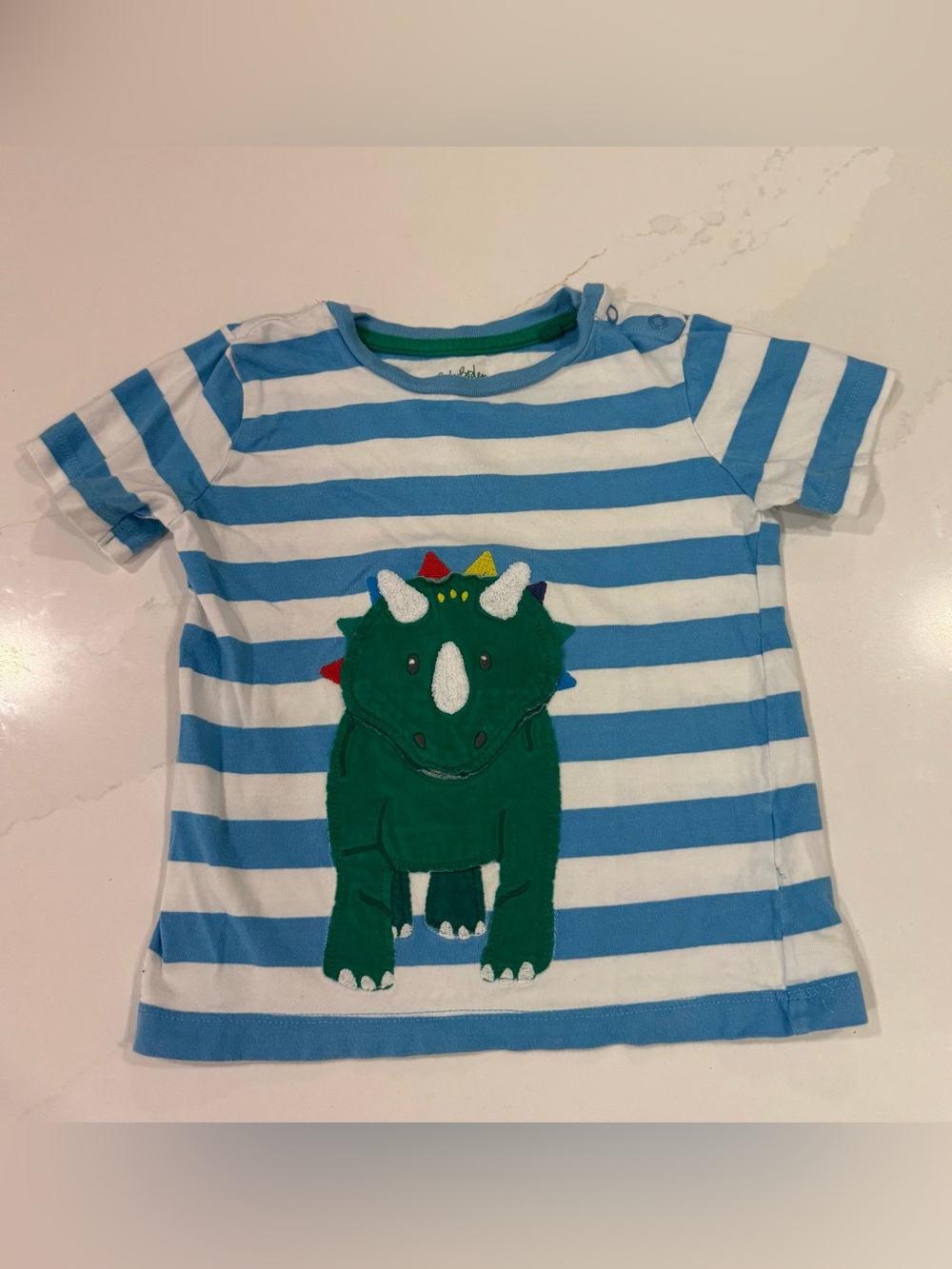Baby Boden Dinosaur Shirt Stripes 2T - 3T